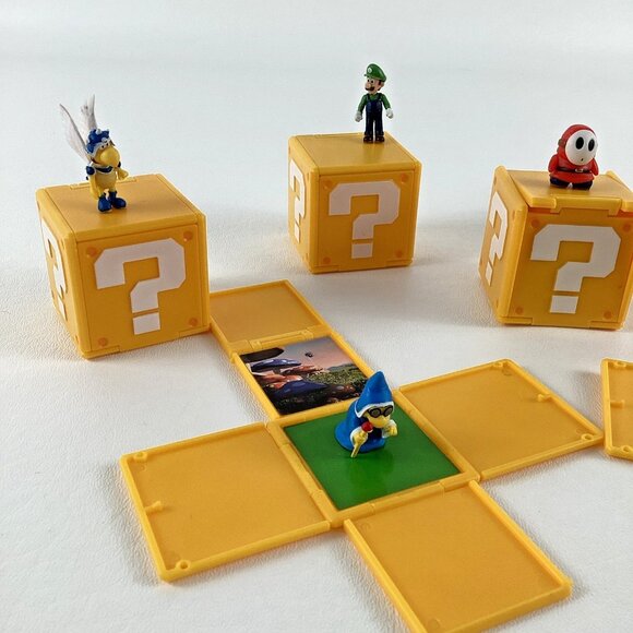 Nintendo Super Mario Question Mark Boxes Lot Mini Action Figures Dry Bones Luigi - Picture 3 of 6